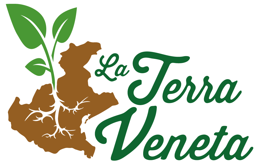 Logo di La Terra Veneta con mappa e foglie verdi.